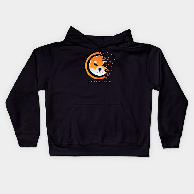 Shiba Inu - Crypto Token Coin - $SHIB - Digital Matrix Kids Hoodie by EverGreene